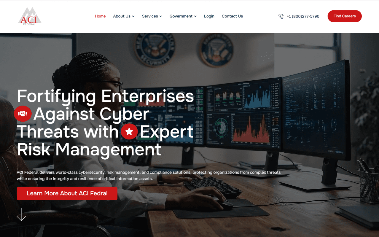 ACI Federal corporate website screenshot