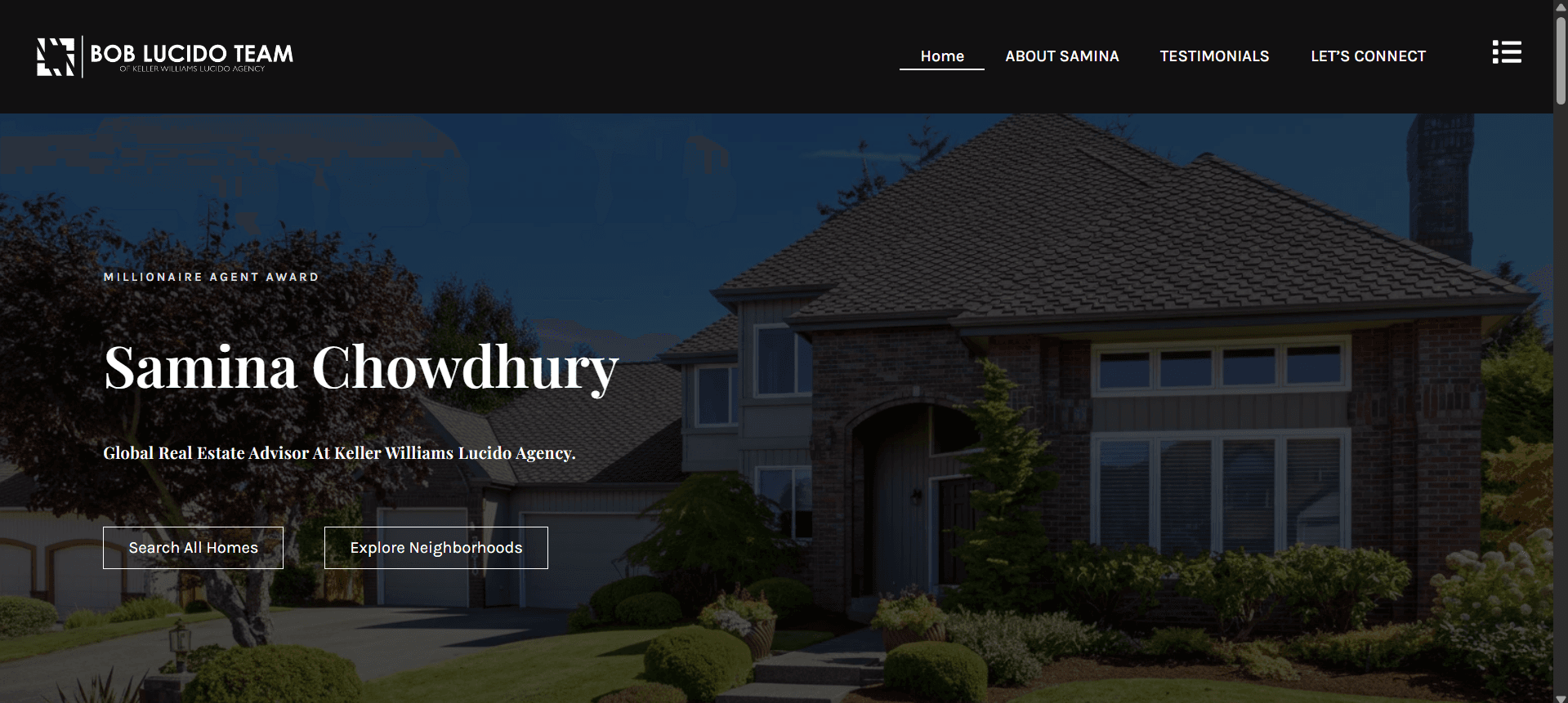 Samina Sells real estate website screenshot