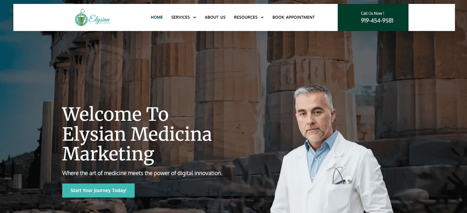Elysian Medicina website screenshot